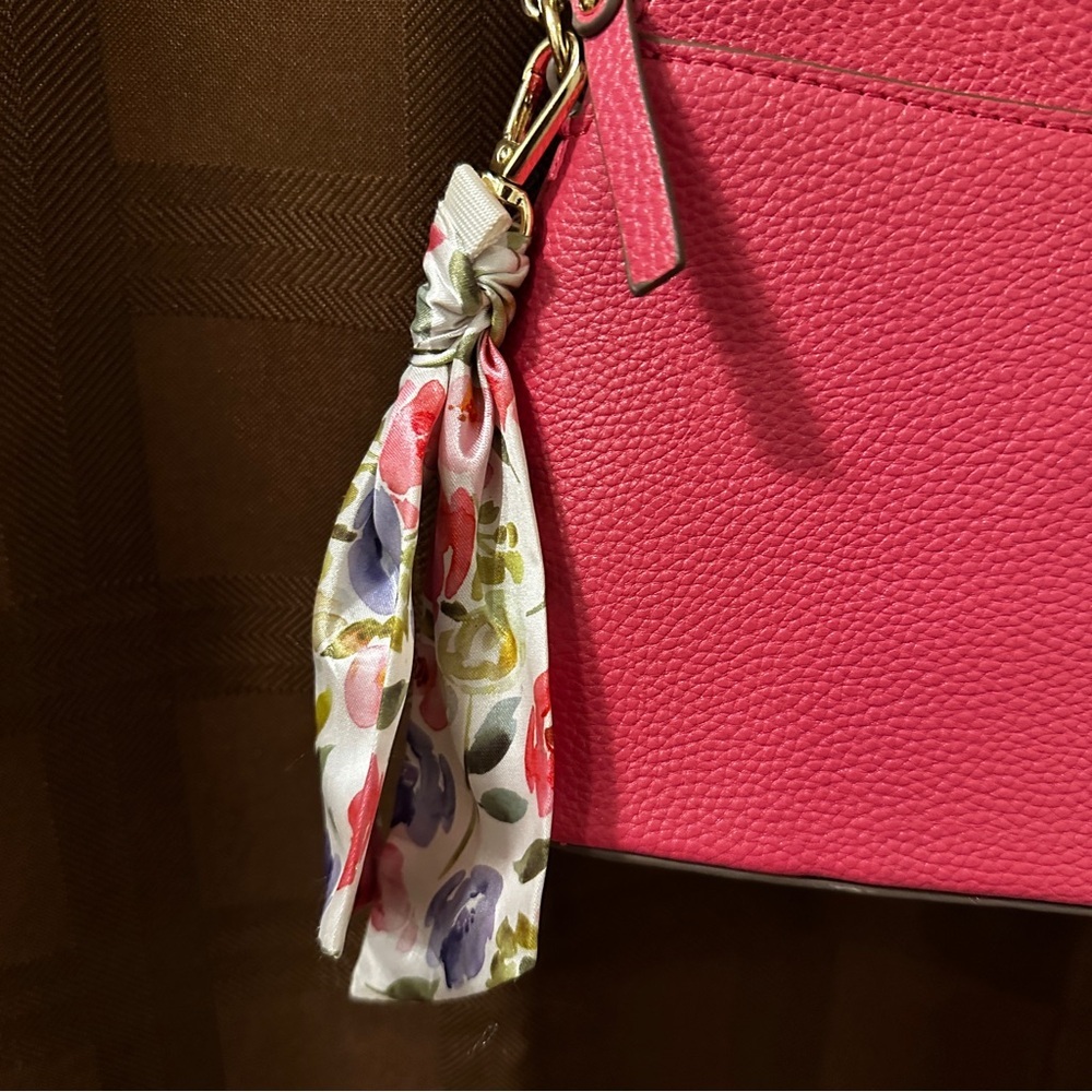 Nanette Lepore Thea Dome Faux Leather Crossbody Bag with twilly scarf excellent! - Picture 3 of 9